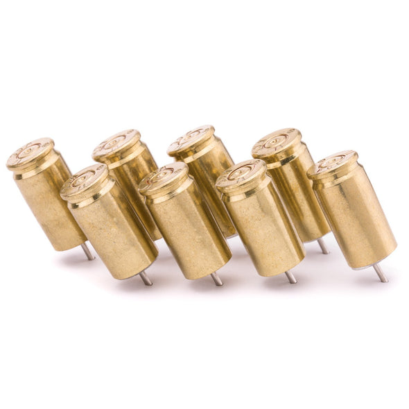 9MM Bullet Push Pins (Pack of 8) -  Available in Brass or Nickel